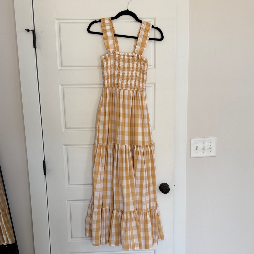 Abercrombie & Fitch Plaid Maxi Dress in Yellow and White